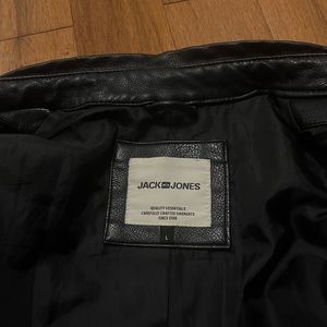 Jack and Jones Black Leather Jacket